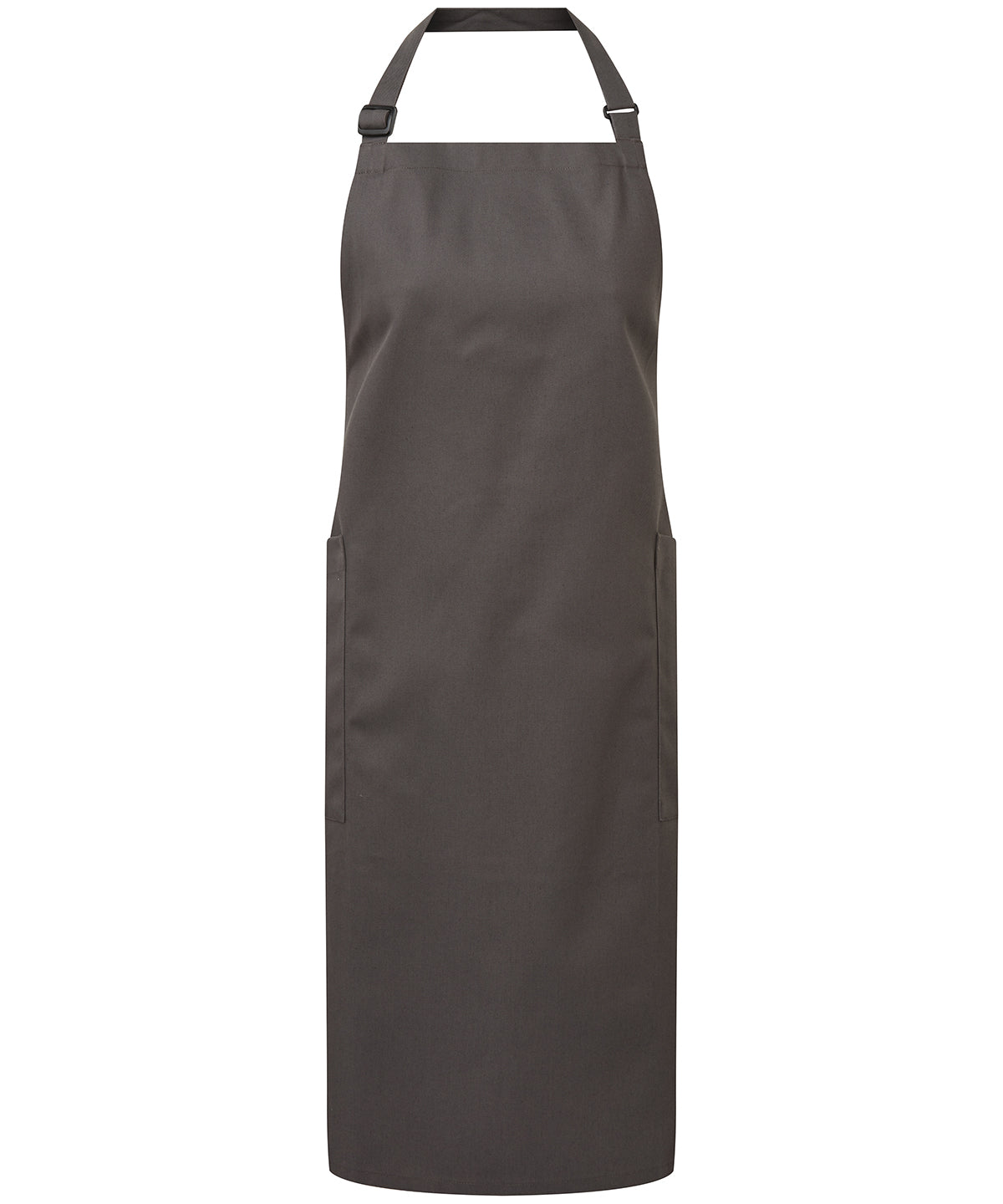 Recycled polyester and cotton bib apron, organic and Fairtrade certified - Dark Grey