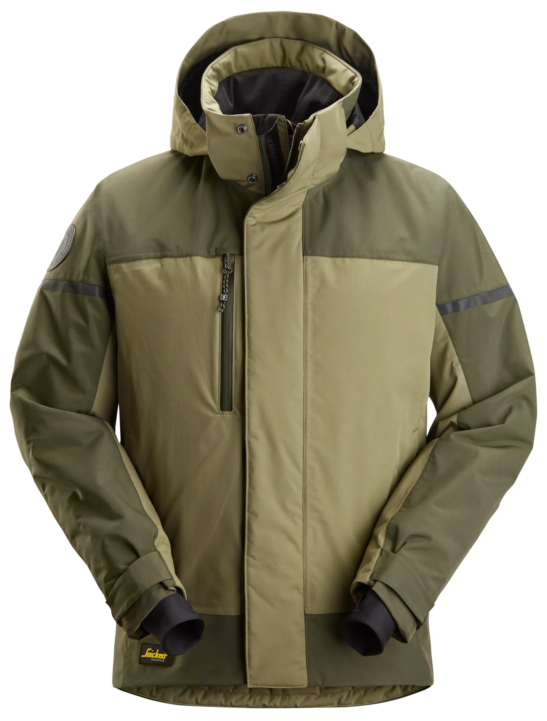 AllroundWork, Waterproof Insulated Jacket - 3135 - Khaki Green\Dk KhakiGreen