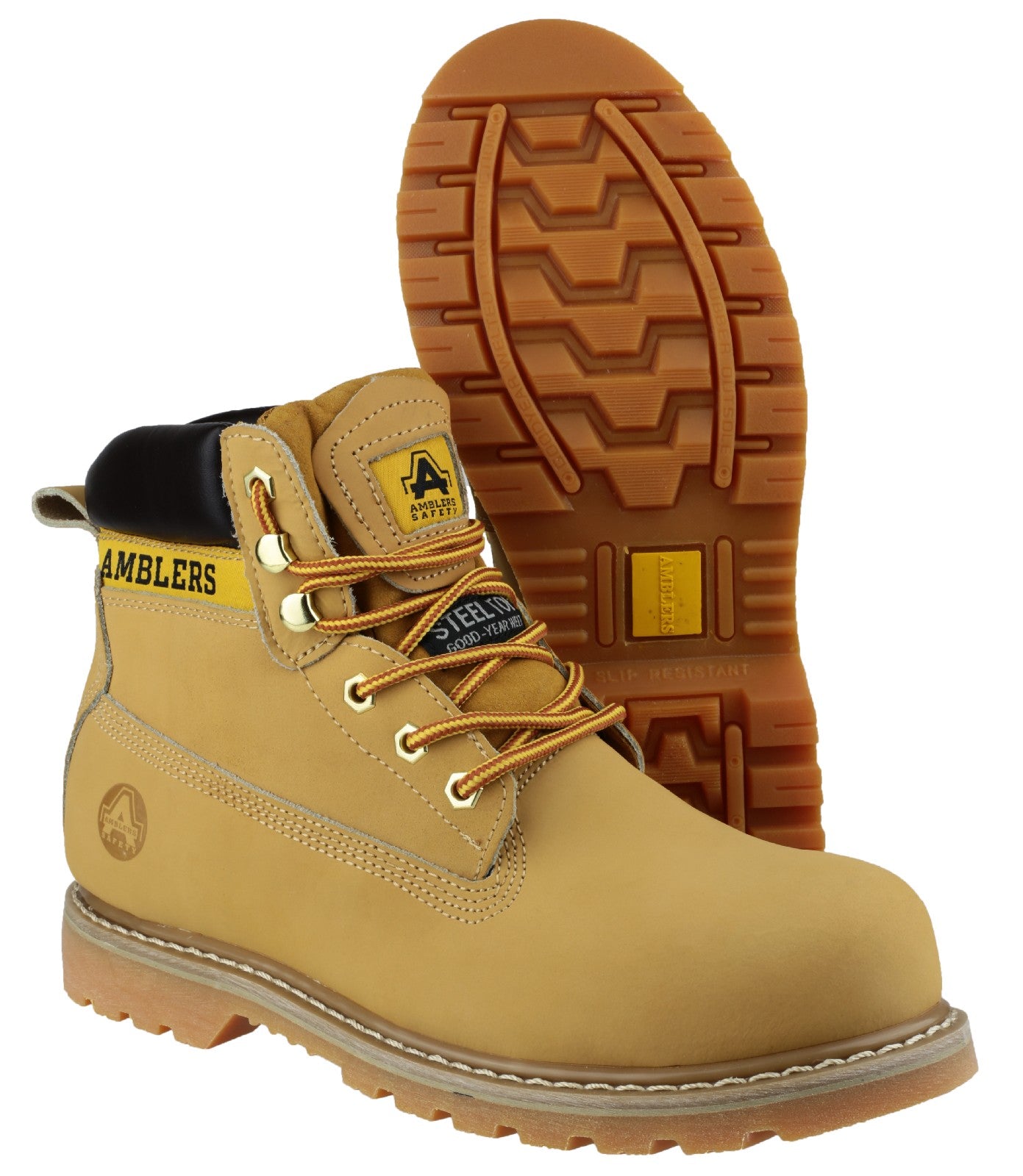 Amblers Safety Mens FS7 Steel Toe Cap Leather Safety Boots Brown