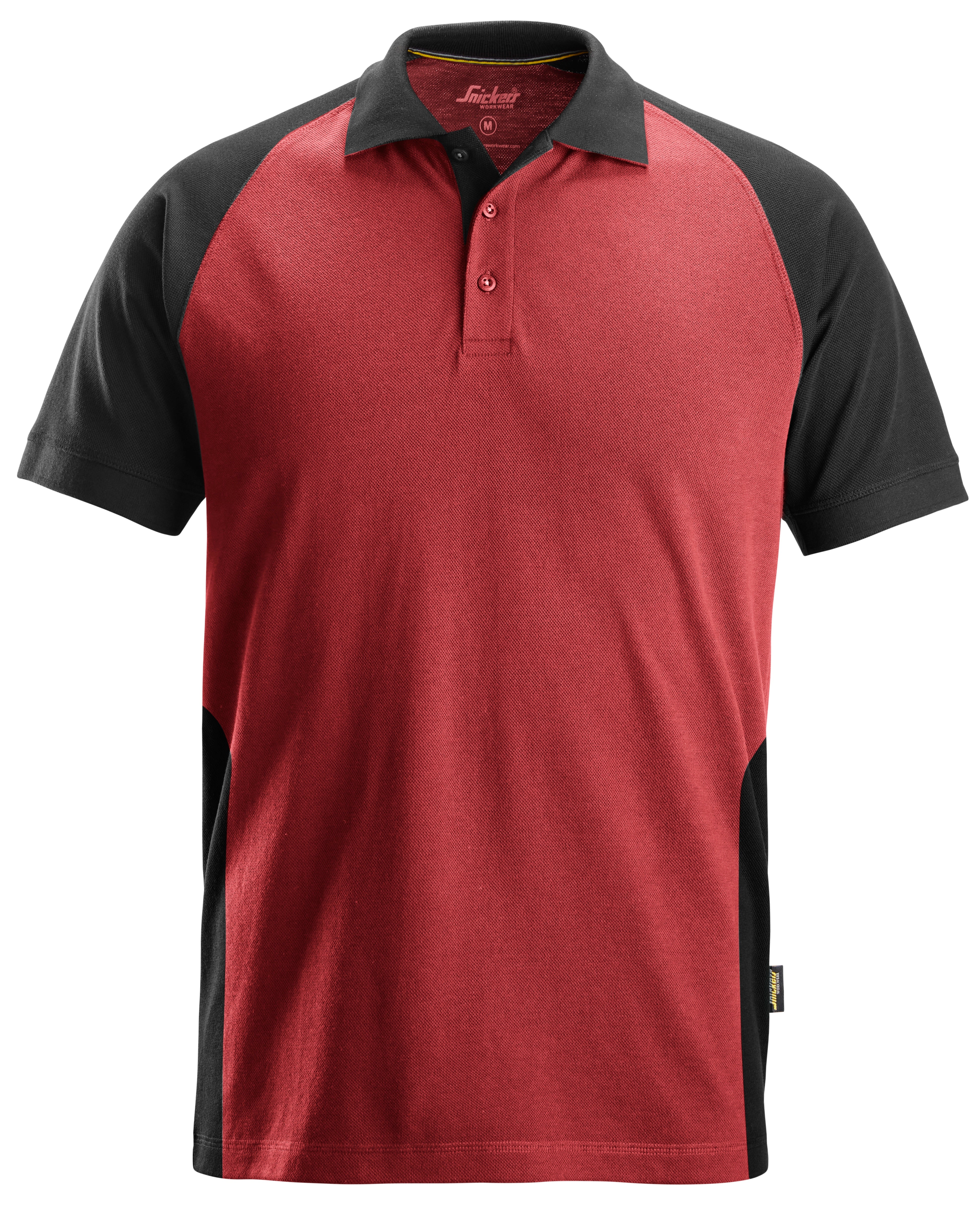 Two-Coloured Polo Shirt - Chili red\Black - 1604