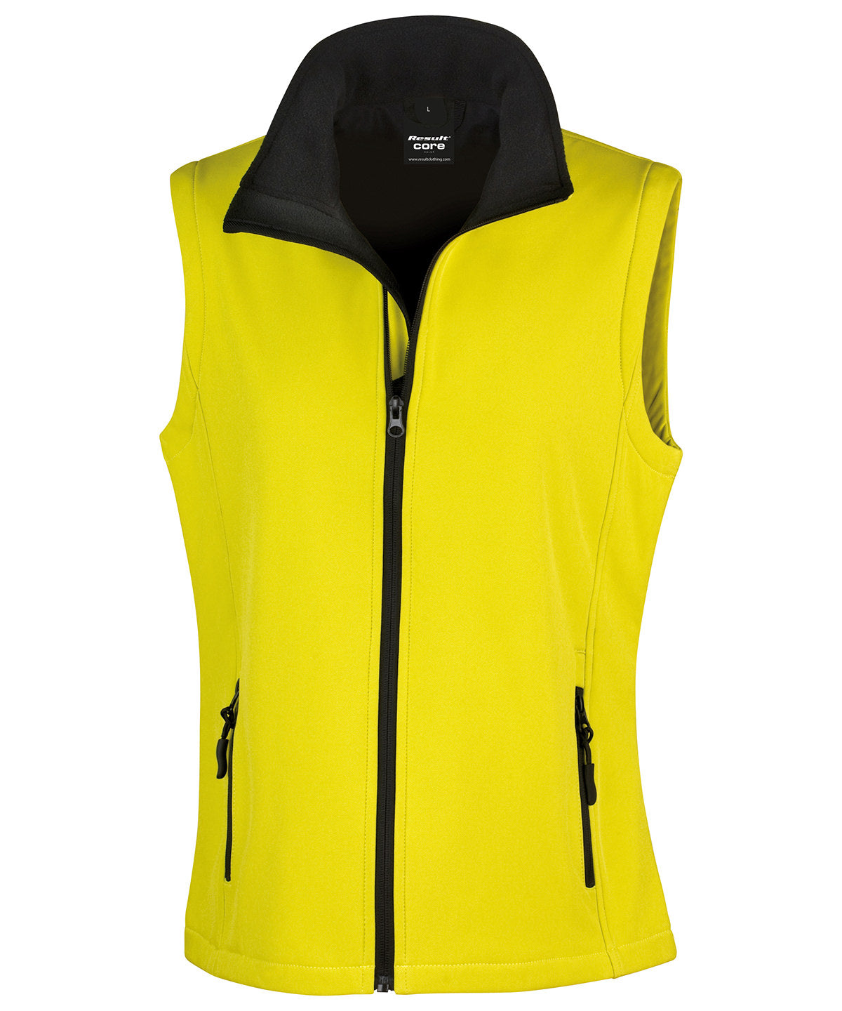 Women's printable softshell bodywarmer - Yellow/Black