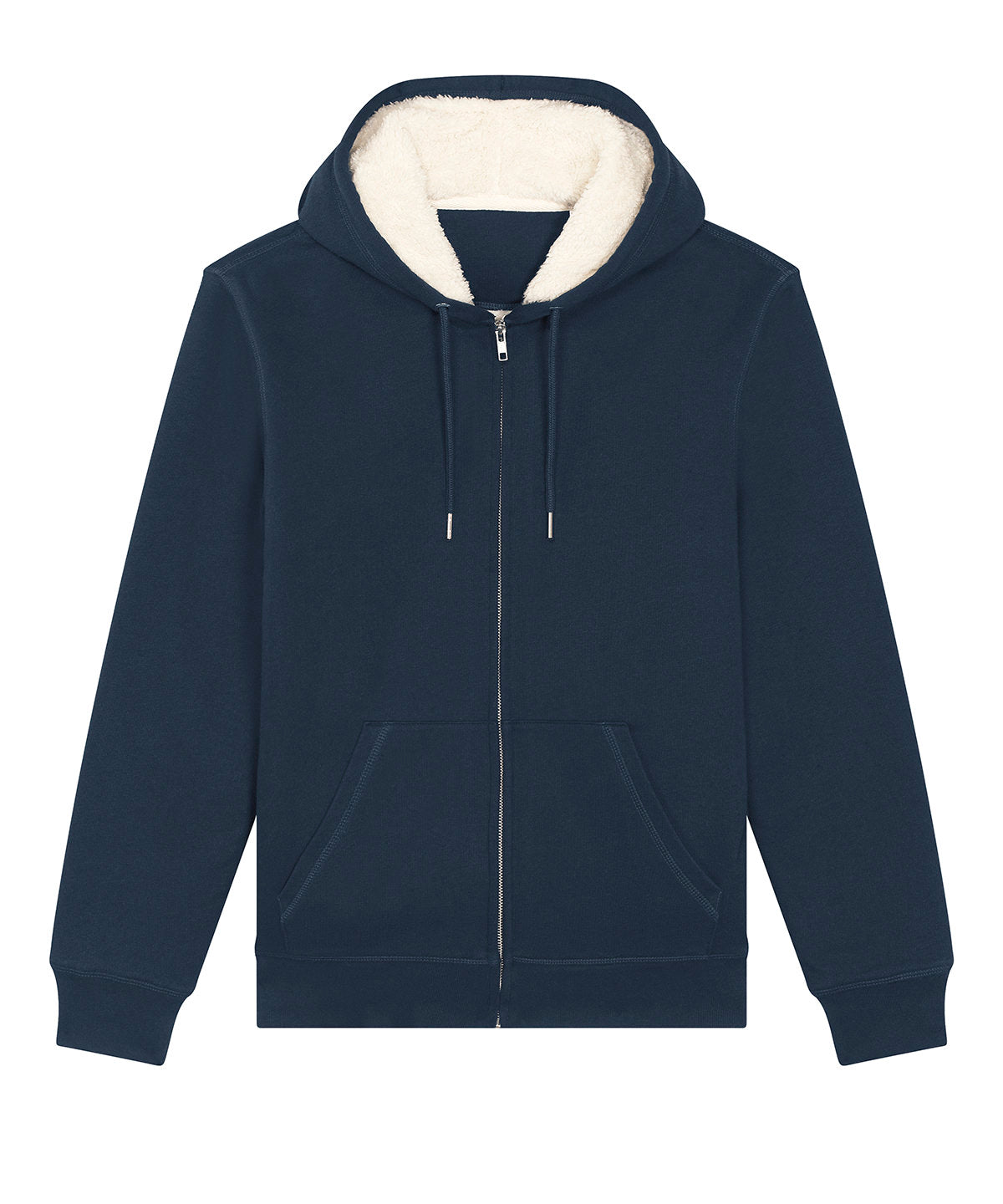 Unisex Hygger sherpa zip-through sweatshirt (STSU956) - French Navy