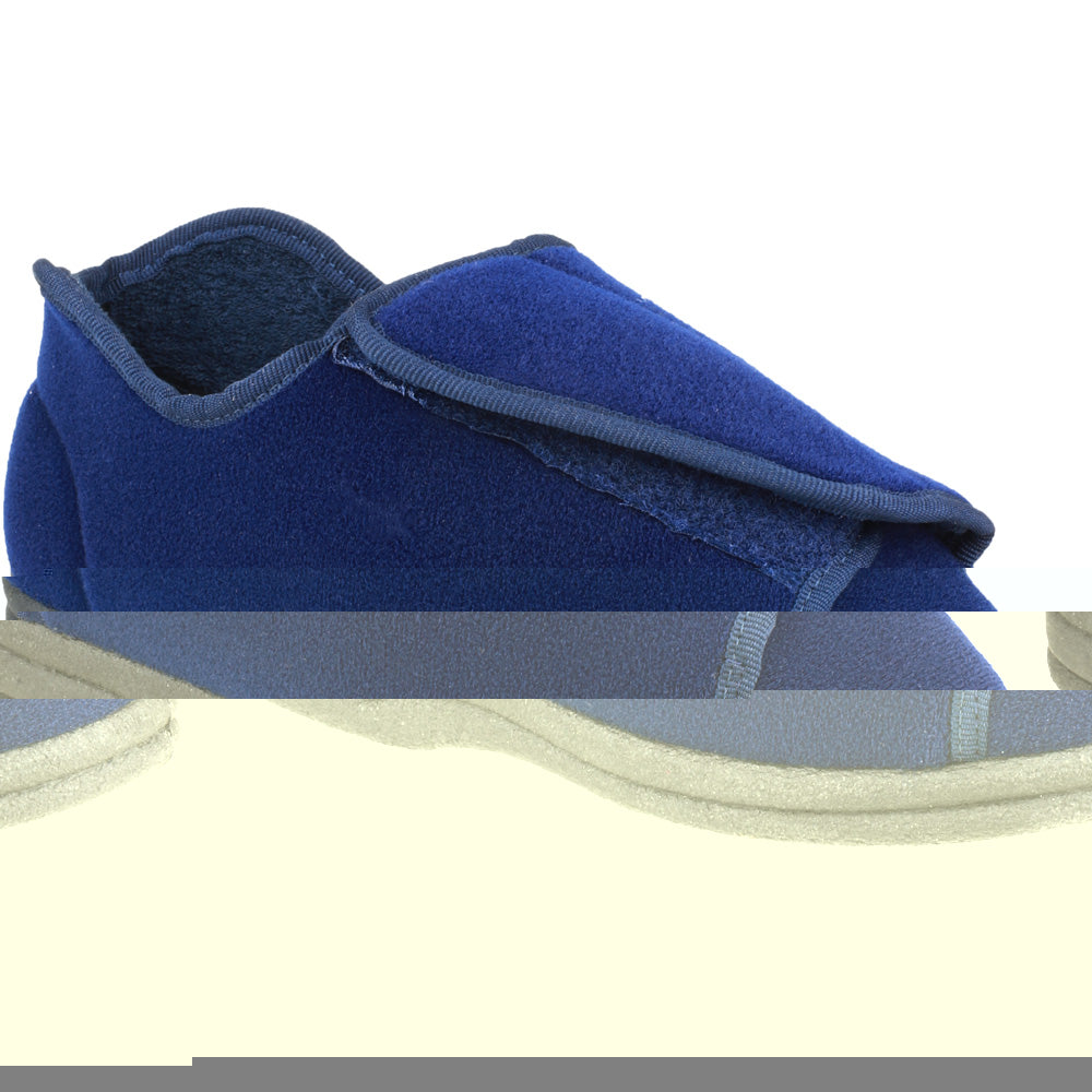 Mirak Ladies Fife Touch Fastening Textile Bootie Slipper Navy