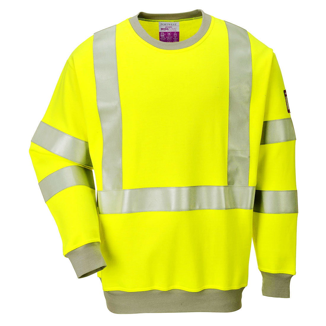 Flame Resistant Anti-Static Hi-Vis Sweatshirt - Yellow