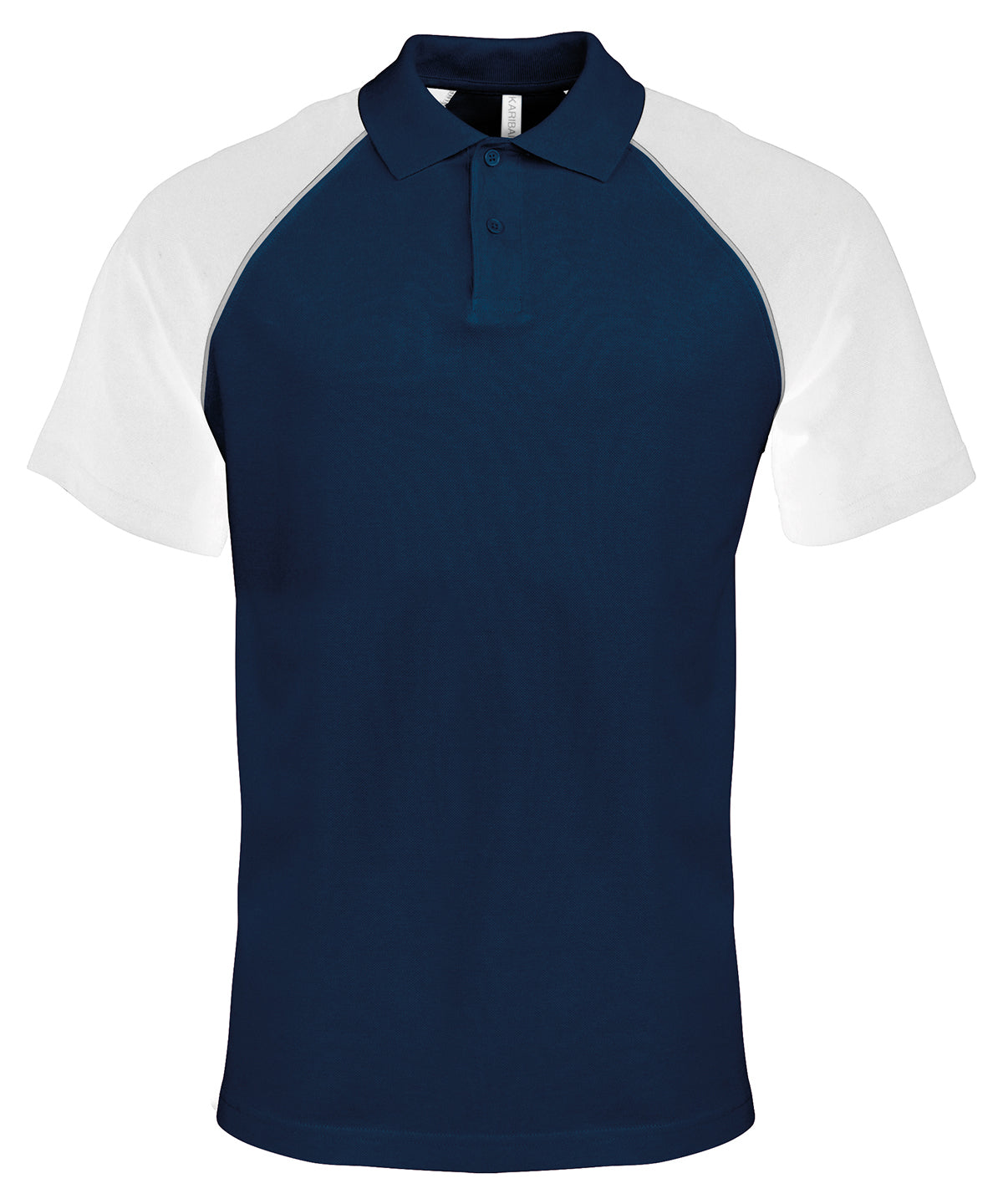 Polo baseball contrast polo shirt - Navy/Light Grey/White