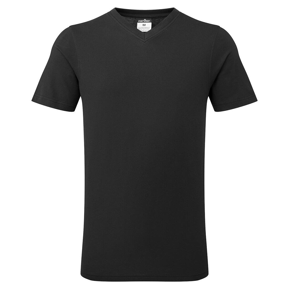 V-Neck Cotton T-Shirt S/S - Black