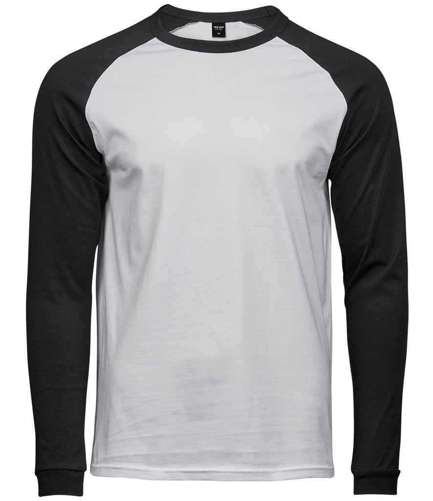 Tee Jays Long Sleeve Baseball T-Shirt - White/Black
