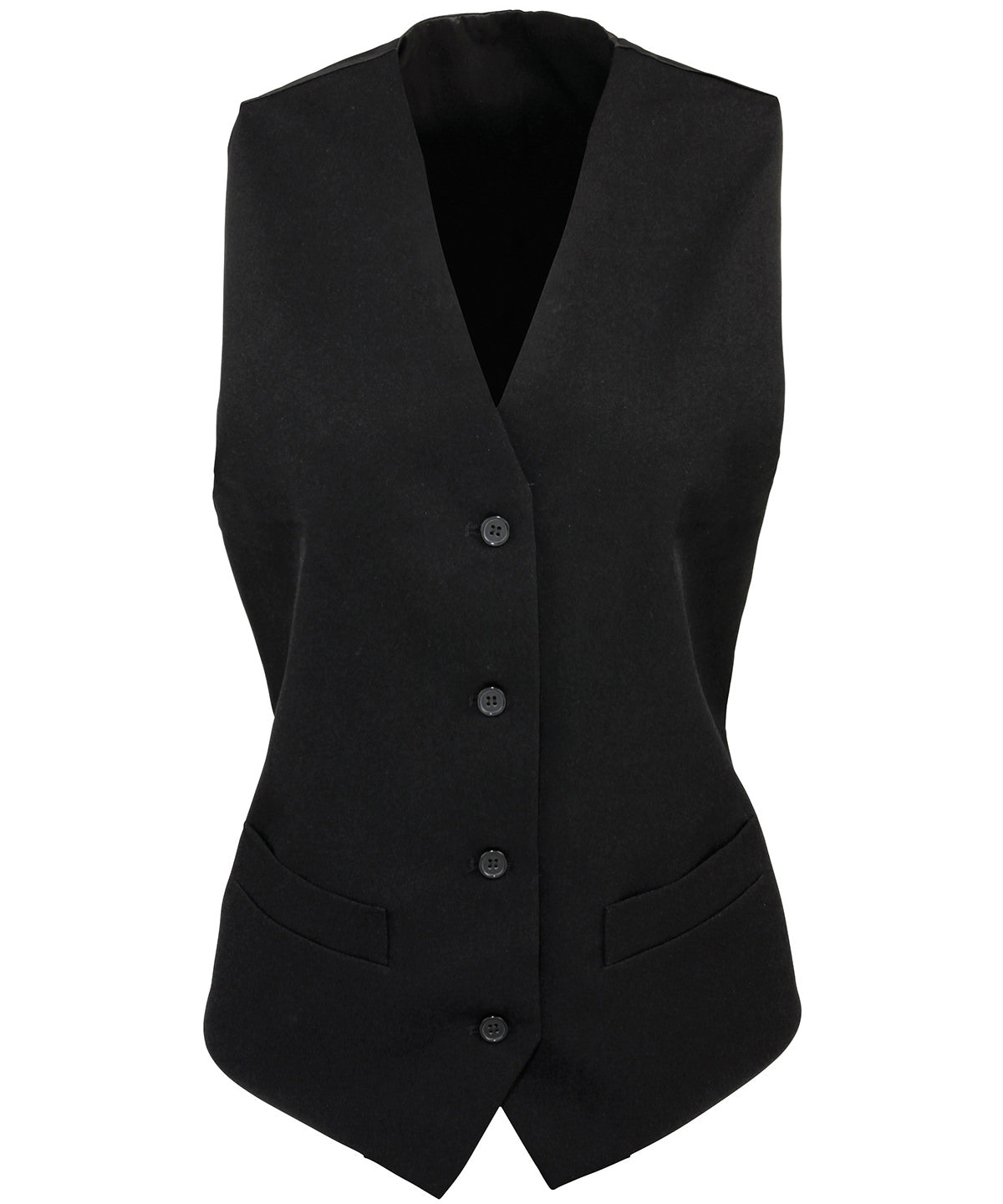 Women's Lined Polyester Waistcoat - Black