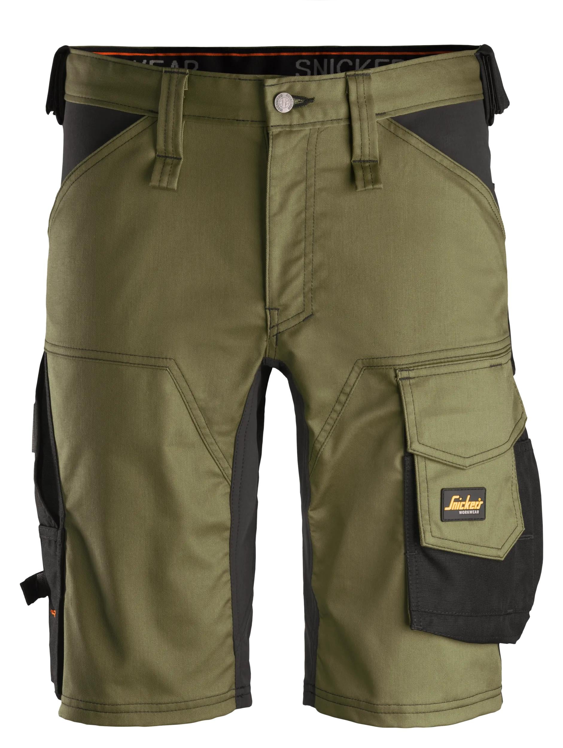 AllroundWork, Stretch Shorts - 3104 - Khaki Green\Black