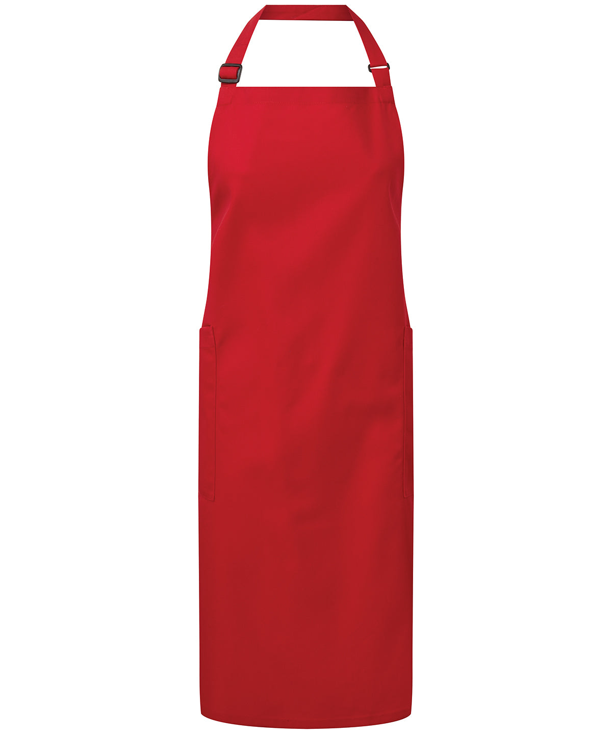 Recycled polyester and cotton bib apron, organic and Fairtrade certified - Red