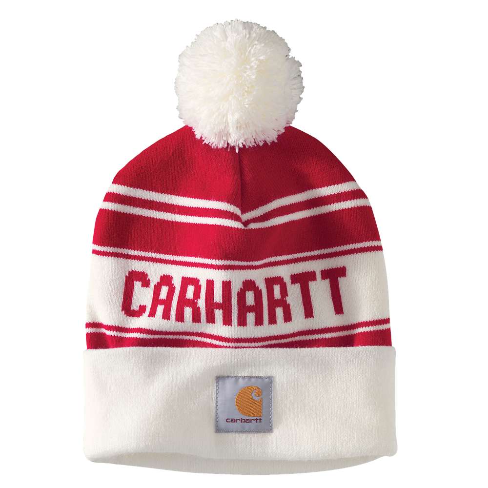 Carhartt Mens Knit Cuffed Rib Knit Fold Up Logo Beanie