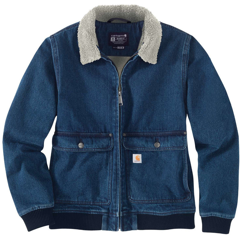 Carhartt Womens Relaxed Fit Denim Sherpa Lined Jacket