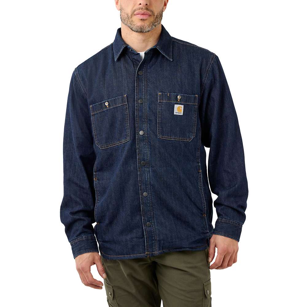 Carhartt Mens Denim Fleece Lined Snap Front Shirt