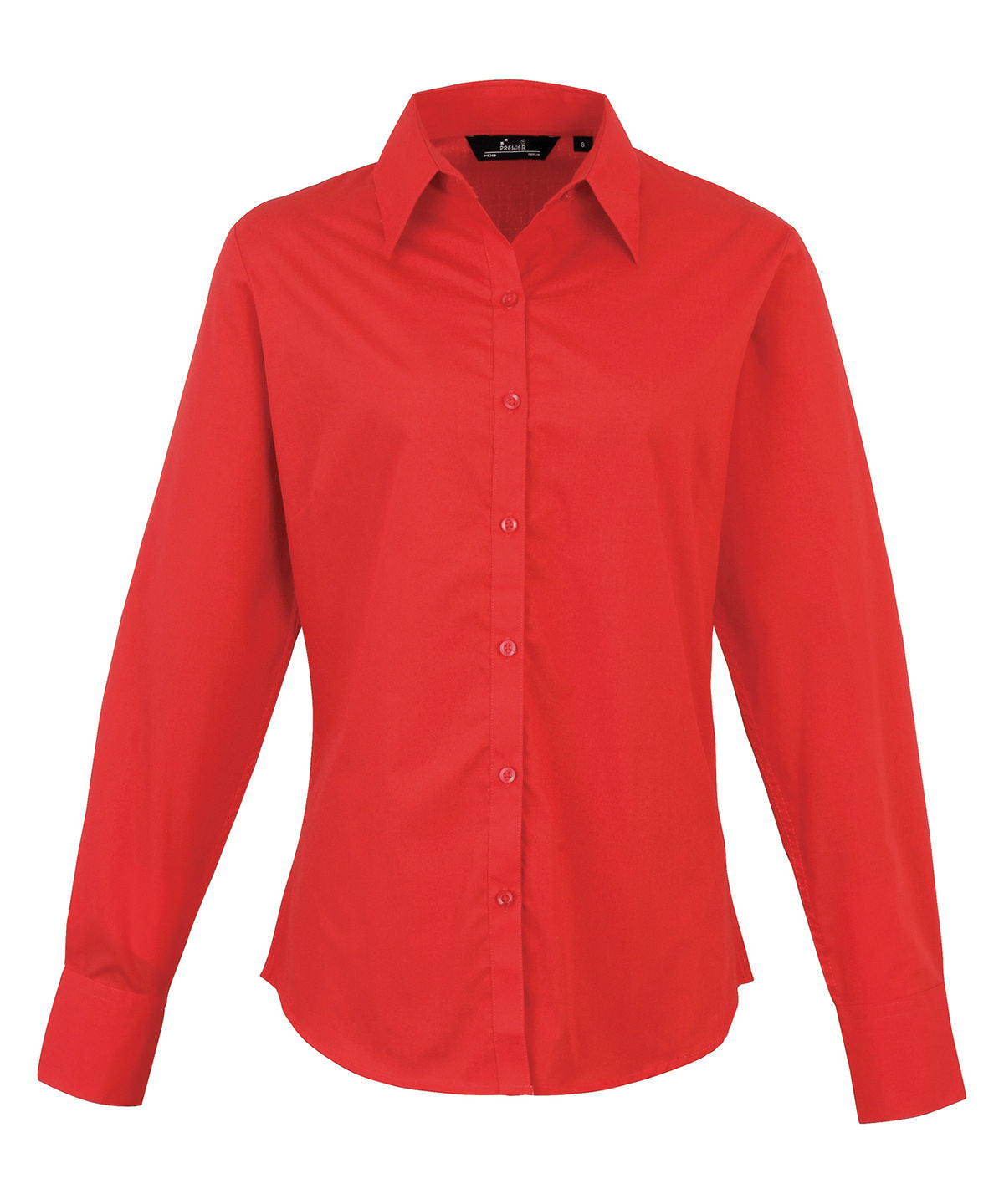 Women's poplin long sleeve blouse - Red