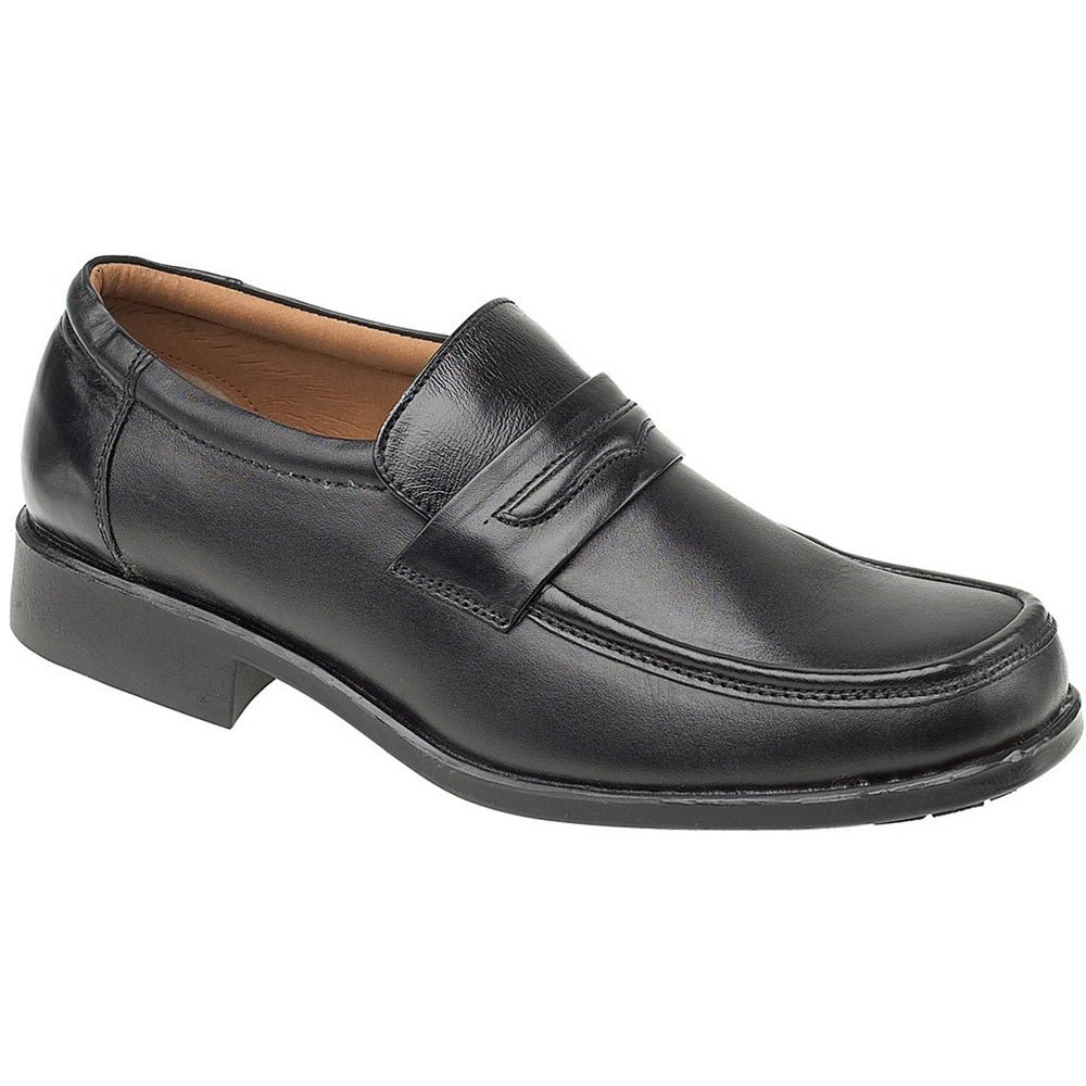 Amblers Mens Manchester Slip On Lined Leather Formal Loafer Black