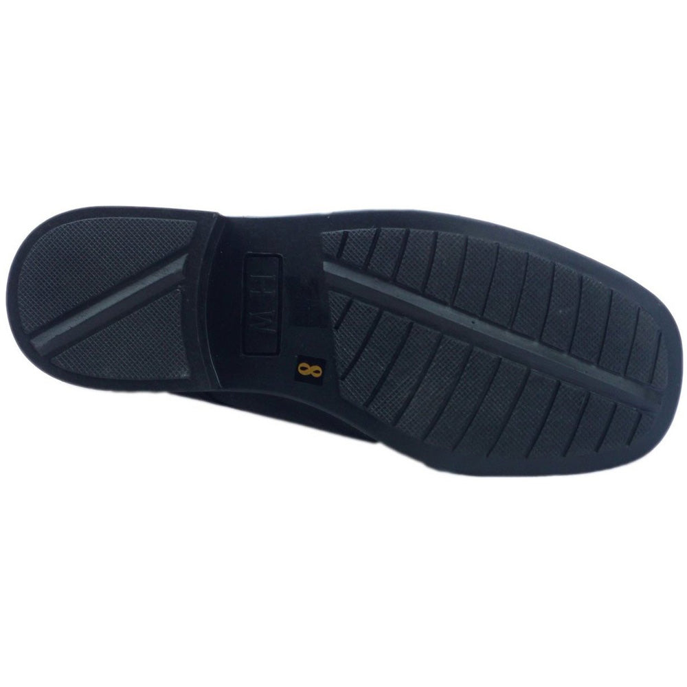 Amblers Mens Birmingham Lace Leather Gibson Moccasin Front Shoe Black