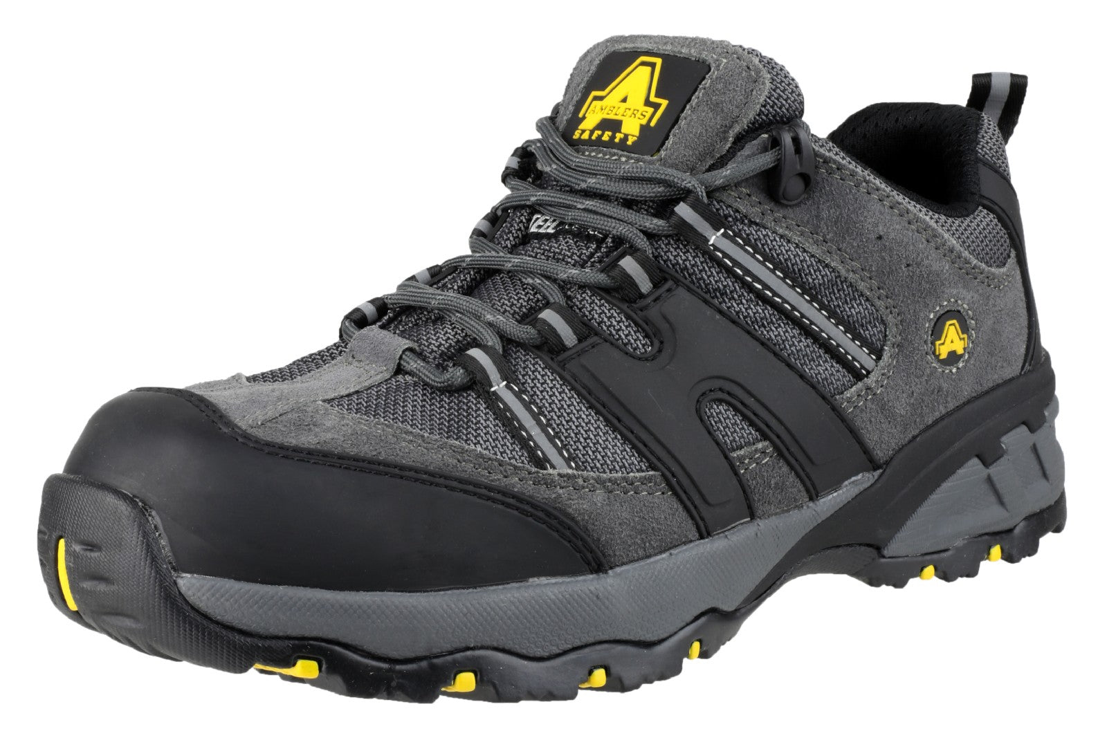 Amblers Safety Mens FS188n Leather Safety Trainers Grey