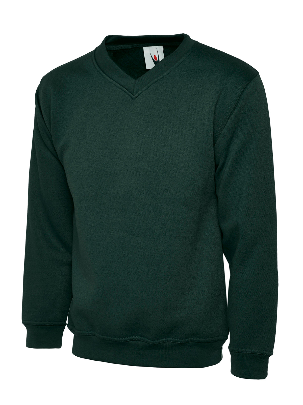 Childrens V Neck Sweatshirt - Bottle Green