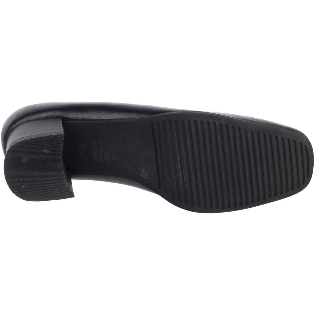 Amblers Ladies Walford Slip On Wide Fit Leather Formal Court Shoe Black