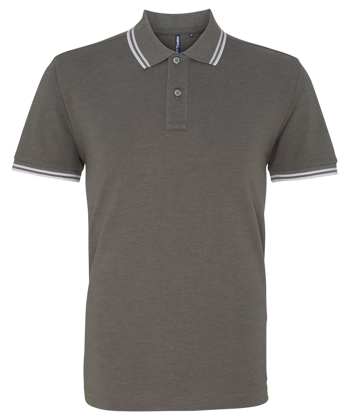 Men's classic fit tipped polo - Charcoal/White