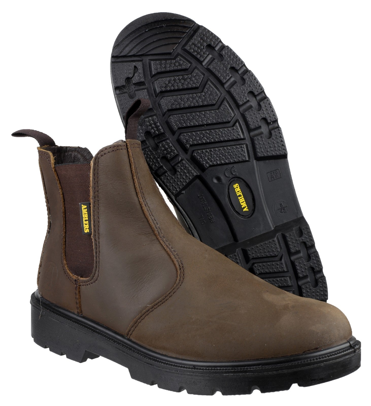 Amblers Safety Mens FS128 Leather Safety Dealer Boots Brown
