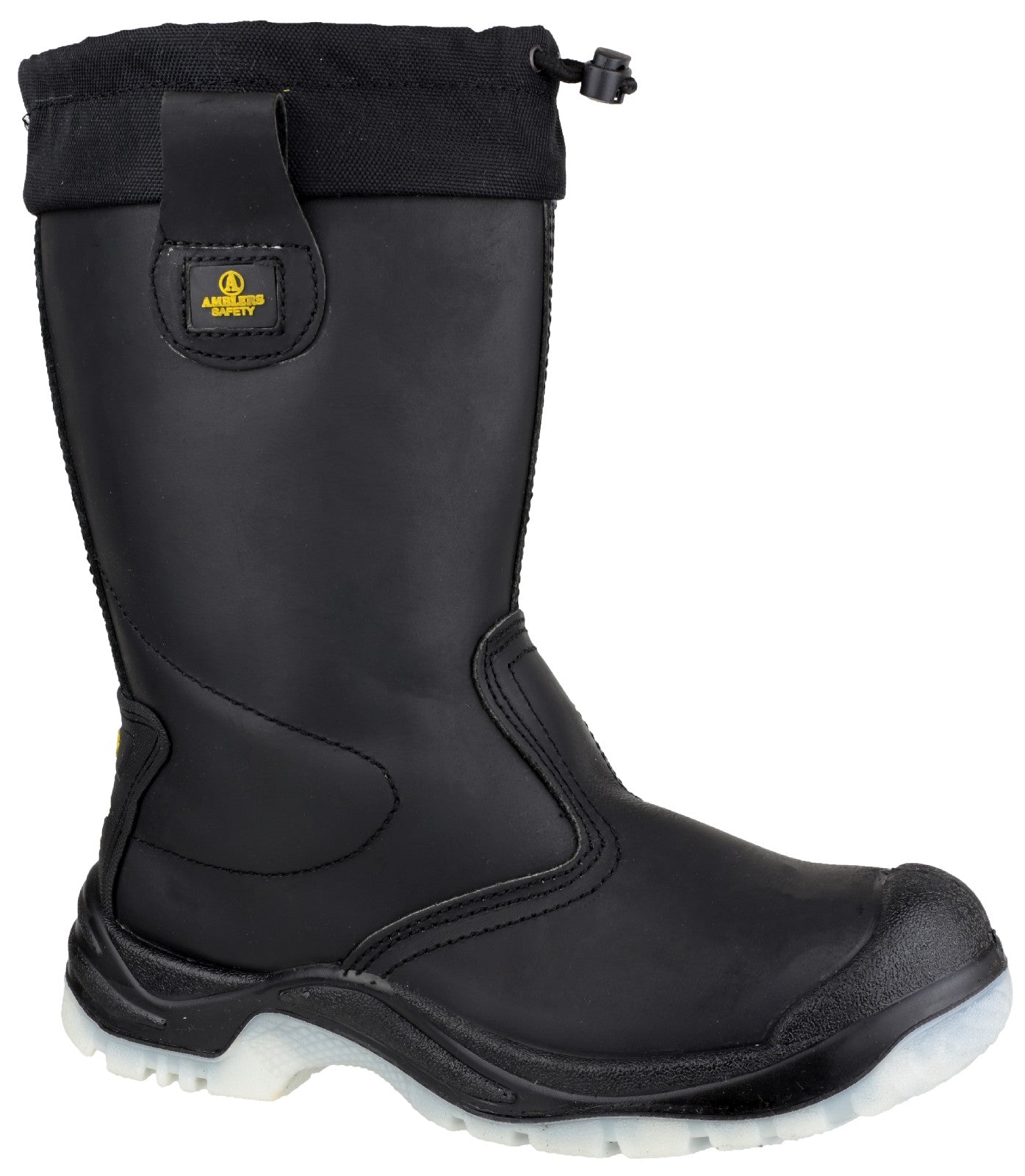 Amblers Safety Mens FS209 Pull On Leather Safety Rigger Boots Black
