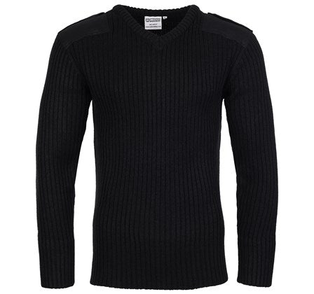 FORT V-NECK COMBAT JUMPER - Black