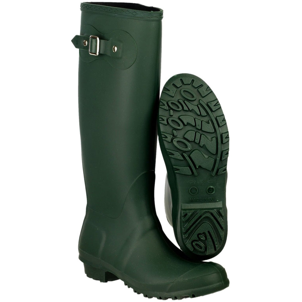 Cotswold Ladies Sandringham Buckled Welly Wellington Boot Green