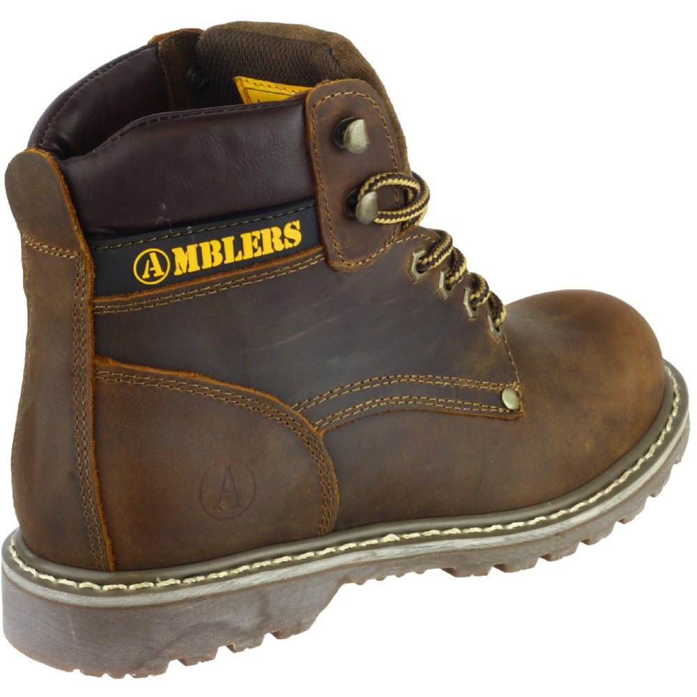 Amblers Mens Dorking Lace Up Leather Fabric Lined Casual Boot Brown