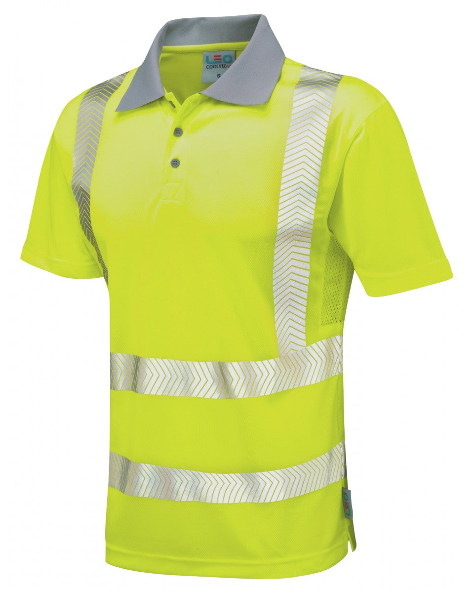 WOOLACOMBE ISO 20471 Cl 2 Coolviz Plus Polo Shirt - HV Yellow