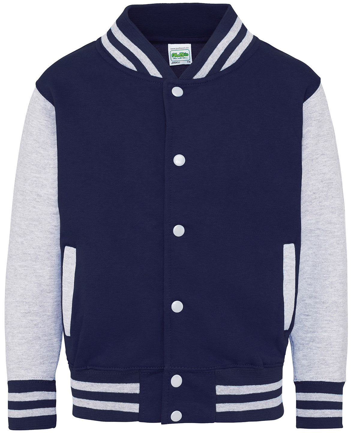 Kids varsity jacket - Oxford Navy/Heather Grey