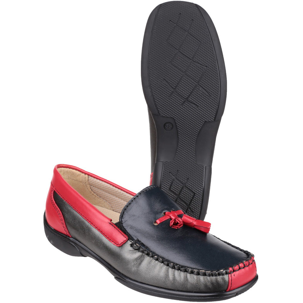Cotswold Ladies Biddlestone Slip On Leather Moccasin Shoe