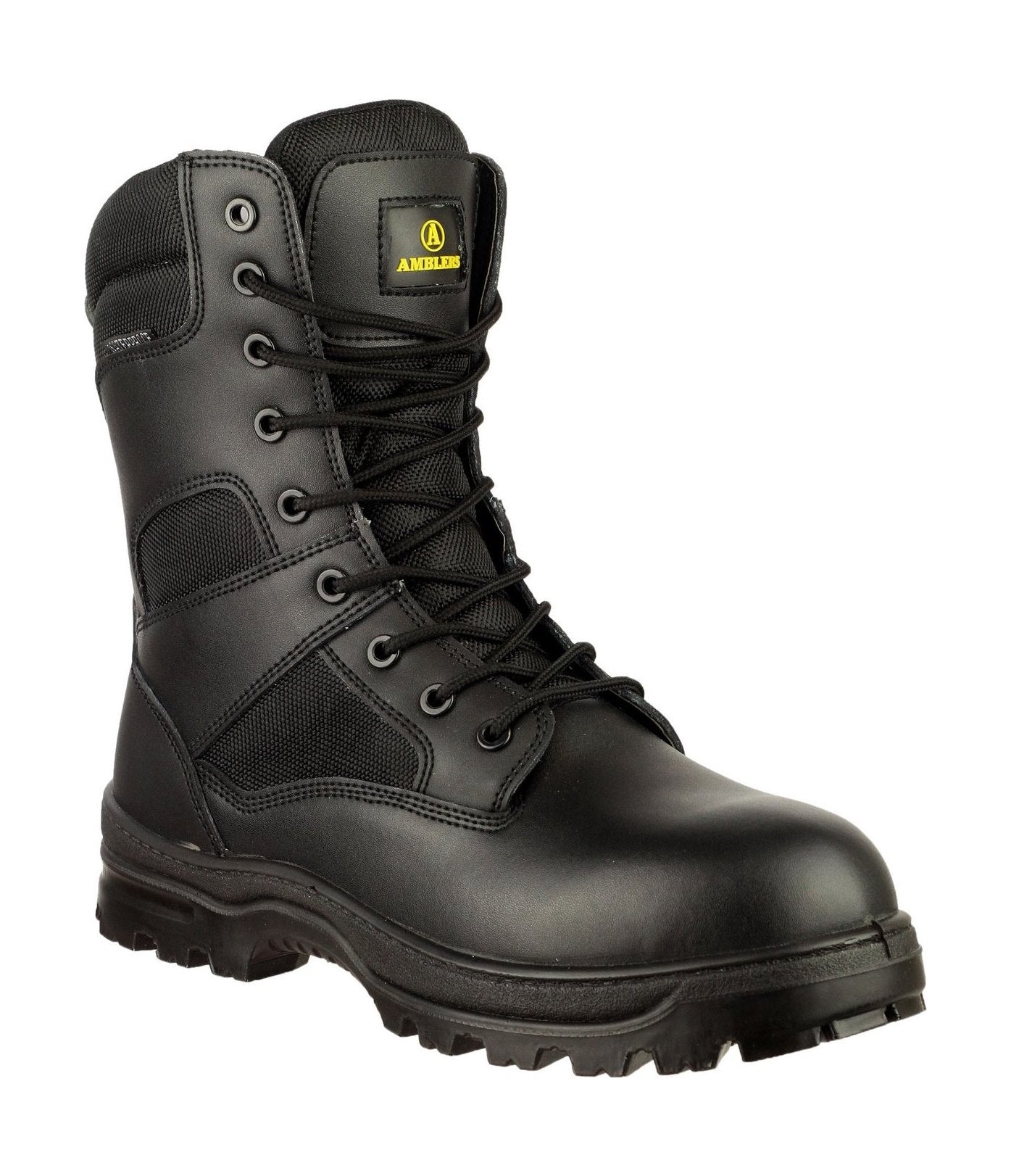 Amblers Safety Mens Combat WP Leather Waterproof Safety Boots Black
