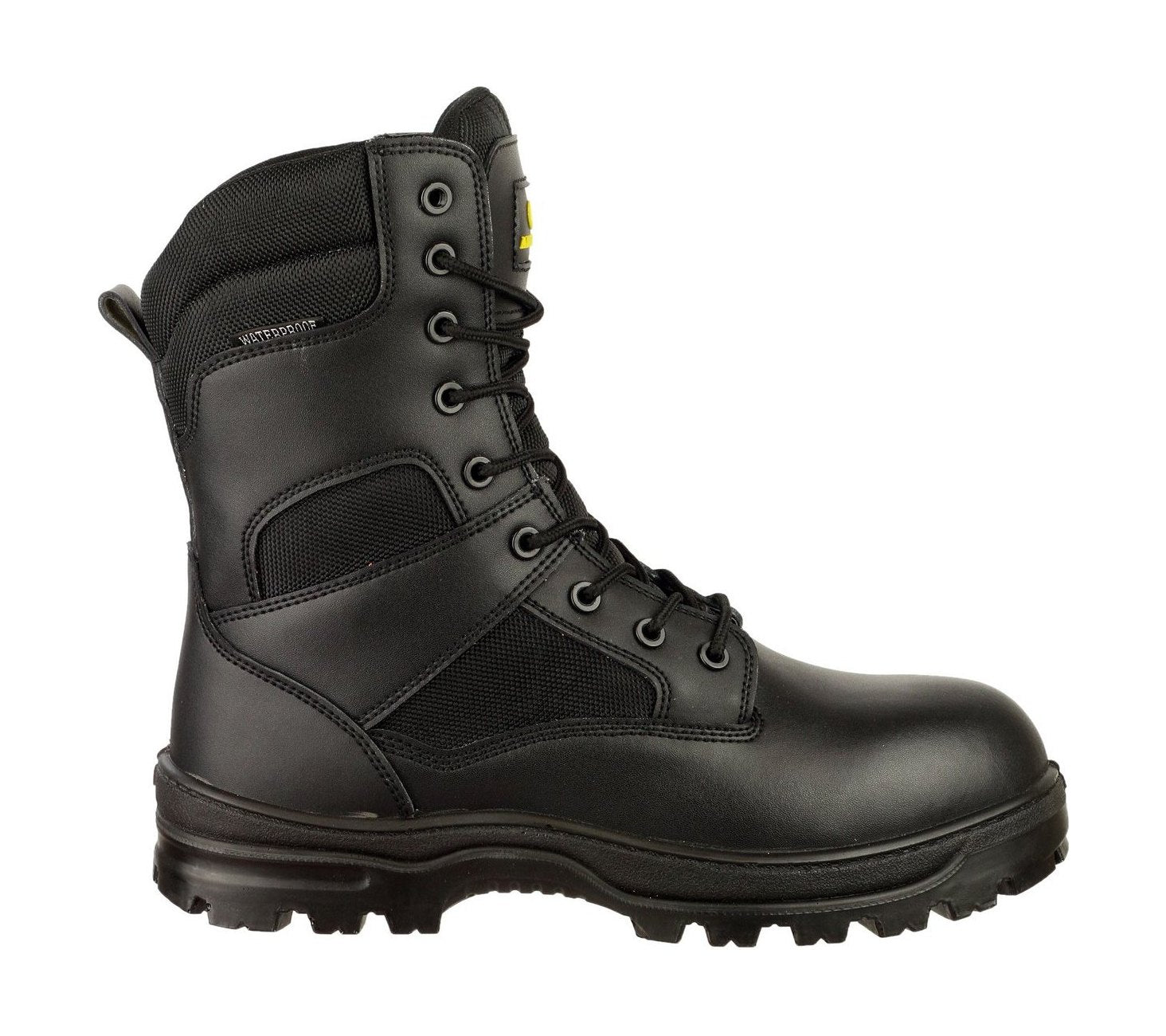 Amblers Safety Mens Combat WP Leather Waterproof Safety Boots Black