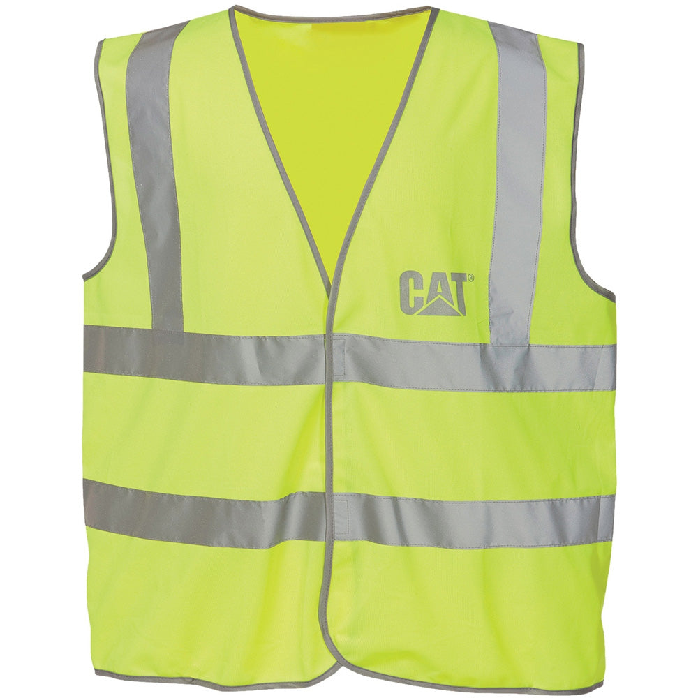 Caterpillar Mens Hi Vis Work Safety Vest Waistcoat Yellow