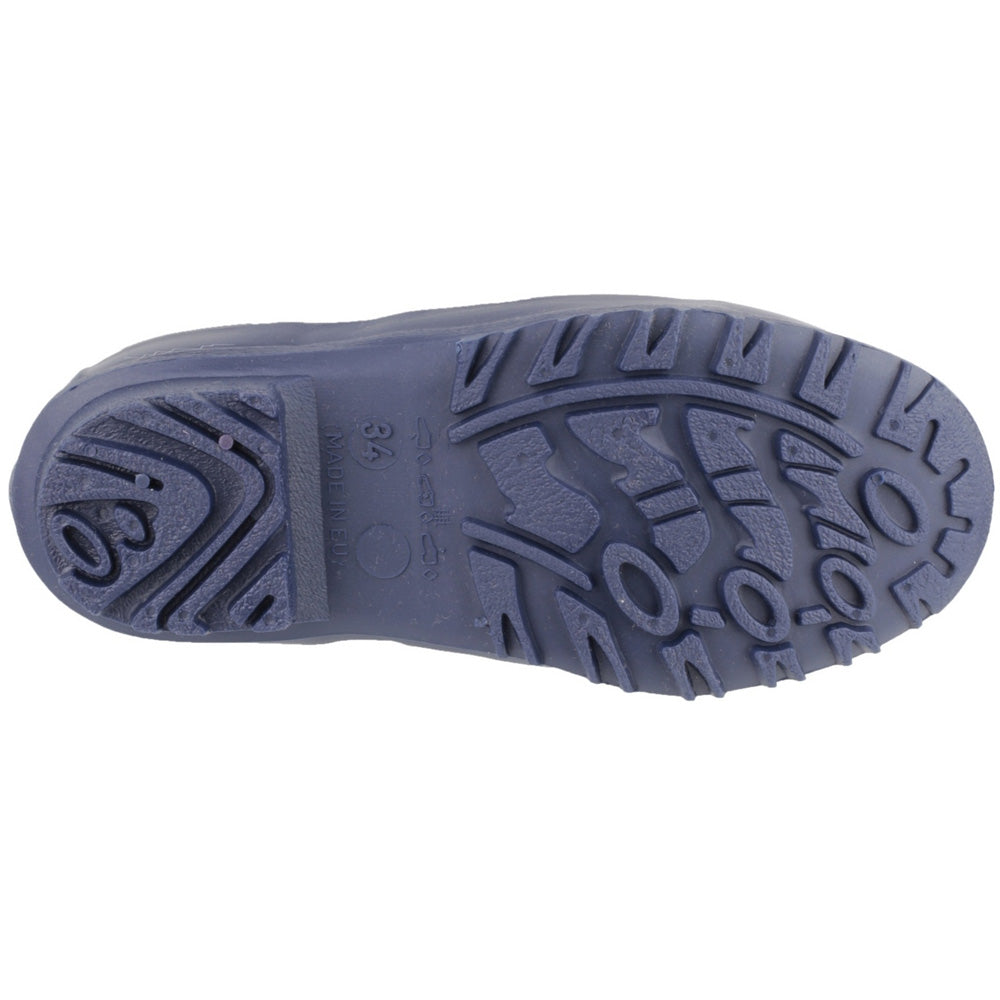 Cotswold Girls Buckingham PVC Buckle Welly Wellington Boot Navy