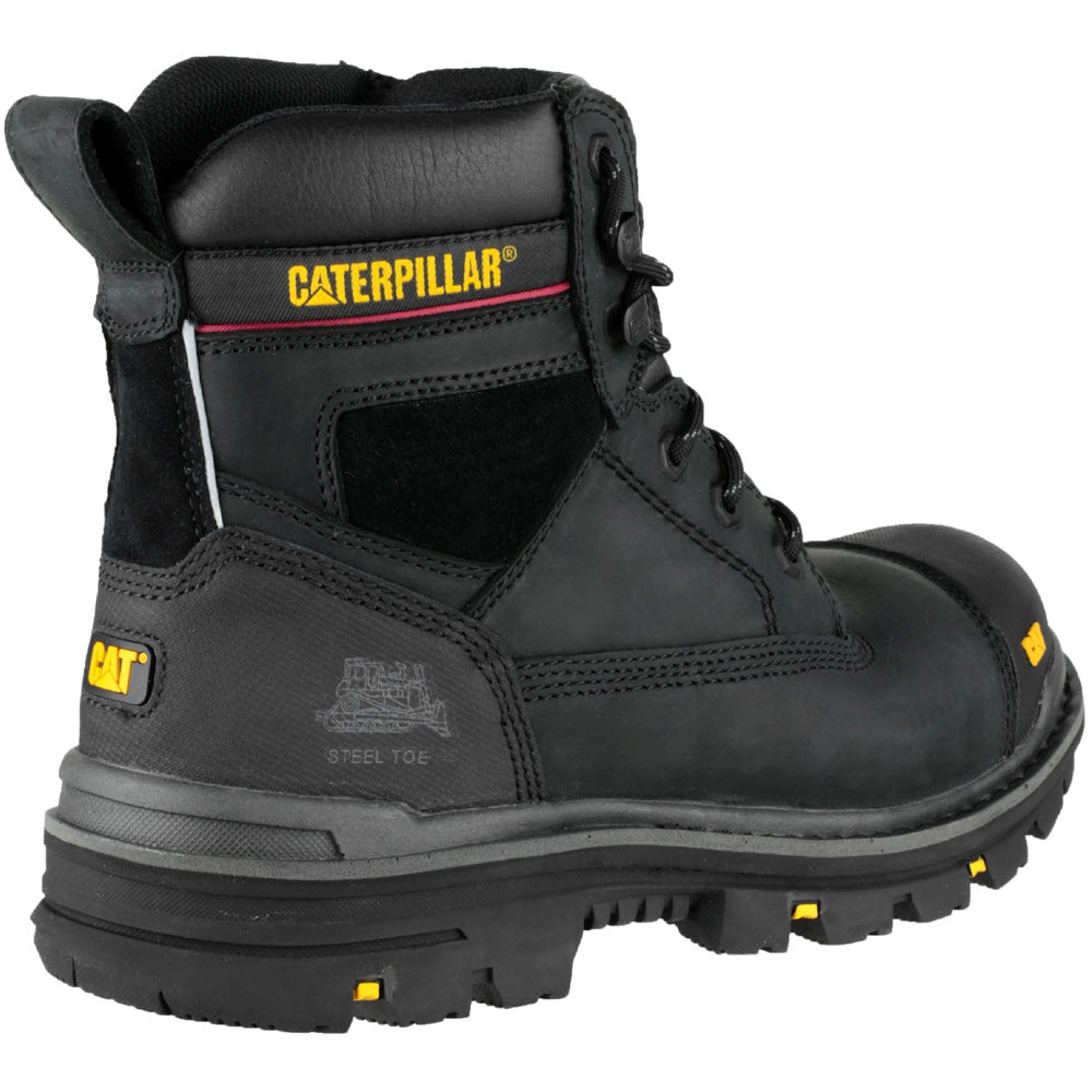Caterpillar Mens Gravel 6 Inch Leather Work Safety Boots Black