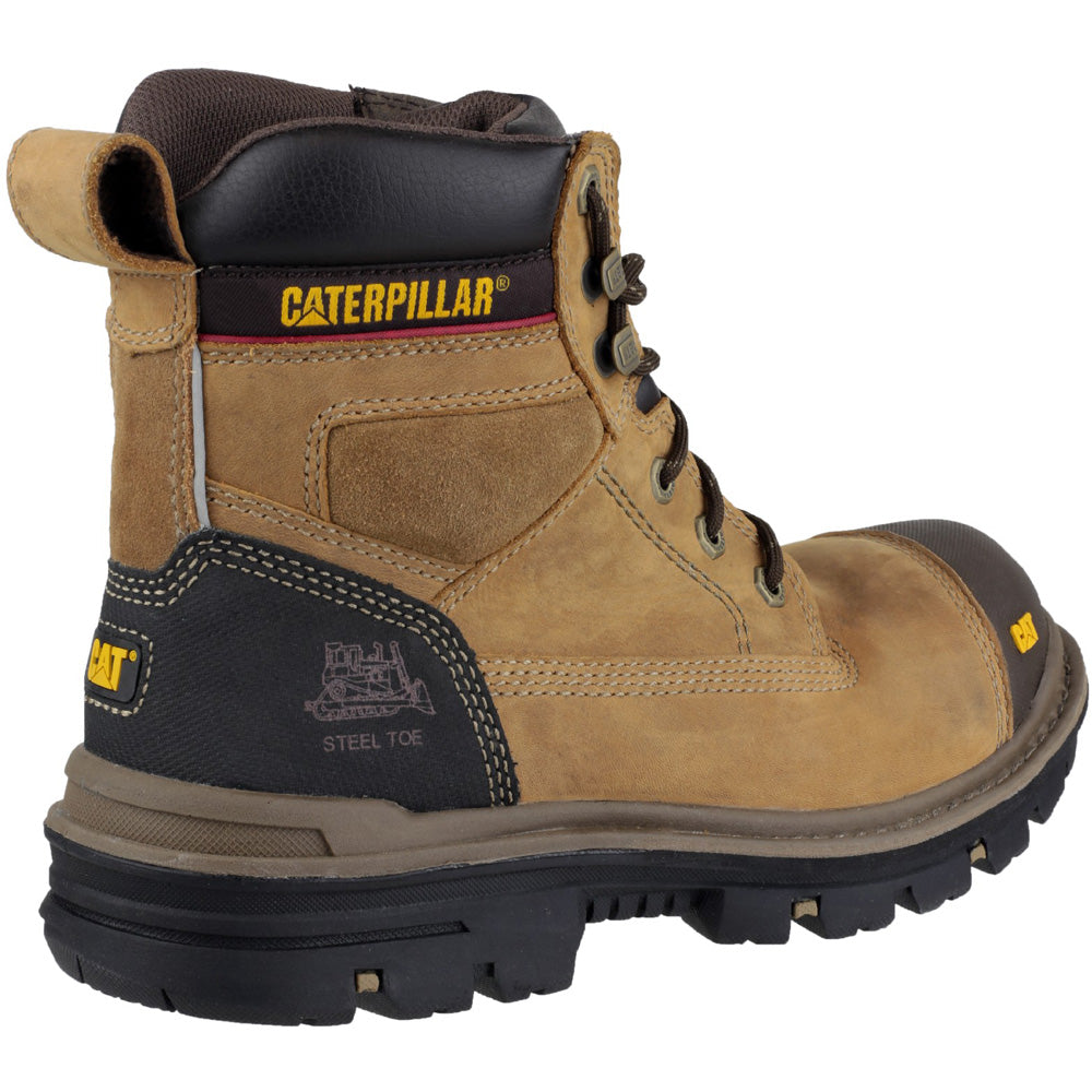 Caterpillar Mens Gravel 6 Inch Leather Work Safety Boots Brown
