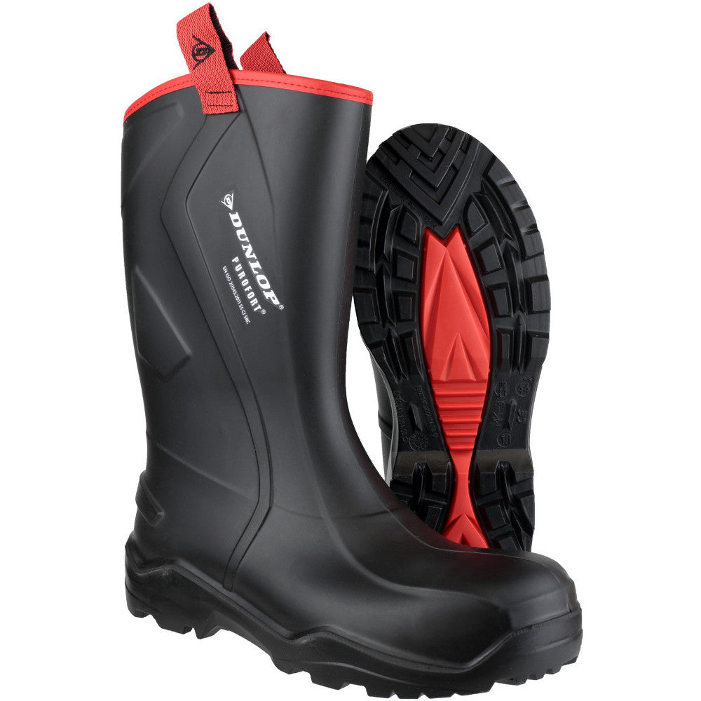Dunlop Mens Purofort+ Rugged Steel Toe & Mid Safety Wellington Boots