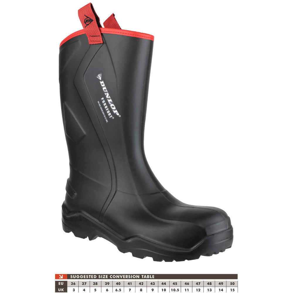 Dunlop Mens Purofort+ Rugged Steel Toe & Mid Safety Wellington Boots