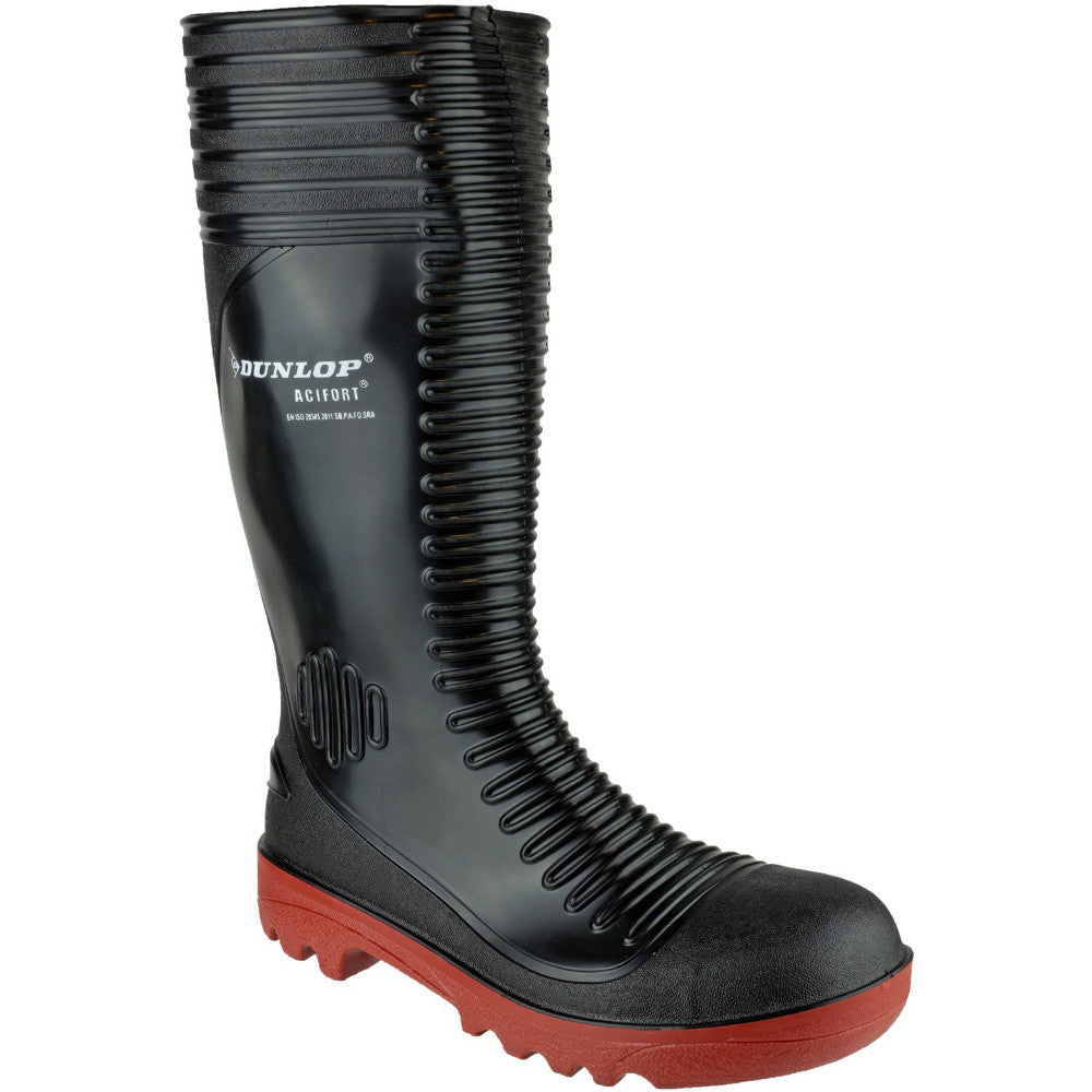 Dunlop Mens Acifort Ribbed Steel Toe & Midsole Safety Wellington Boots