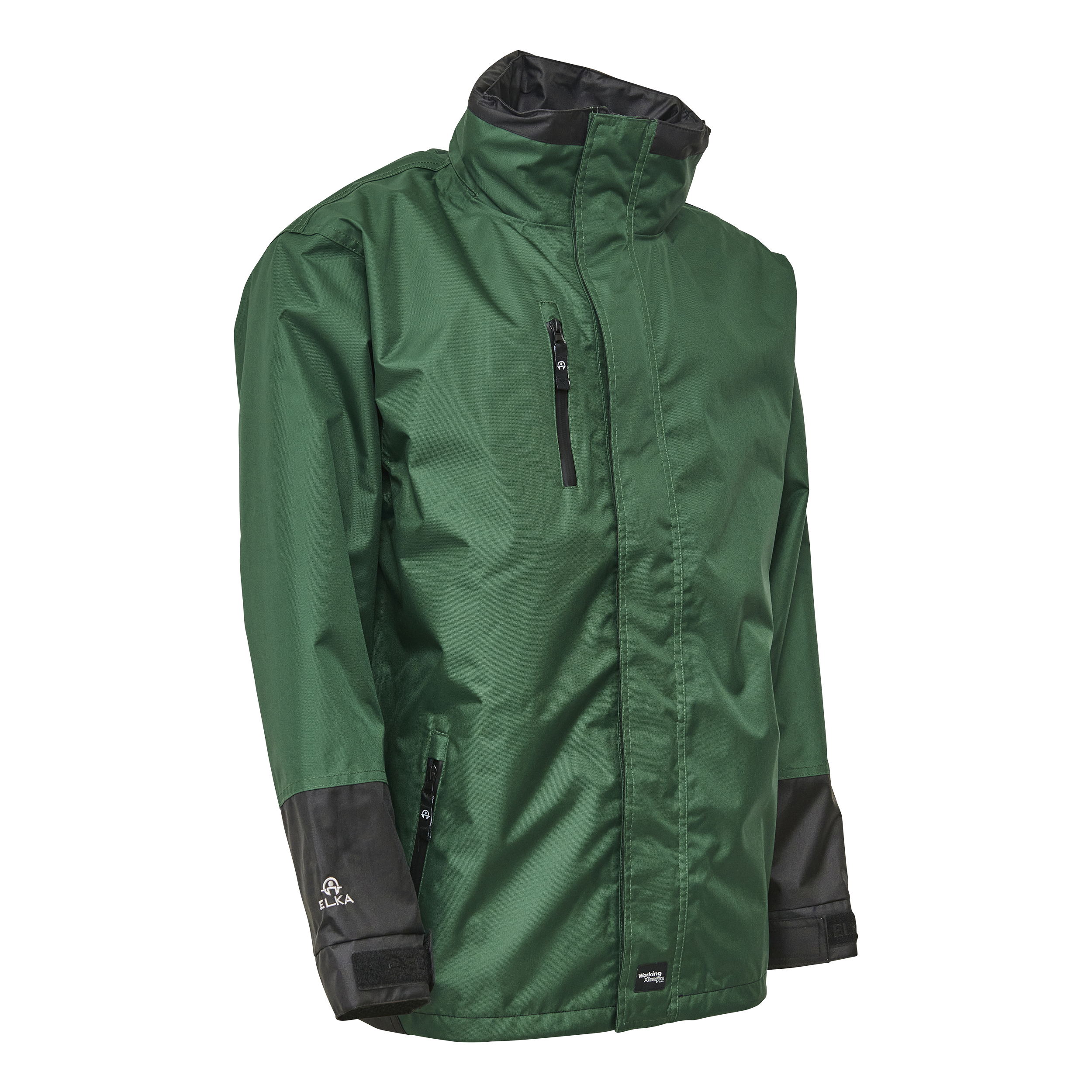 Working Xtreme Rain Jacket with 2-way Zipper - Green/Black