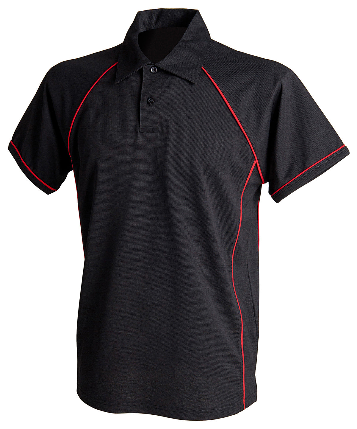 Piped performance polo - Black/Red