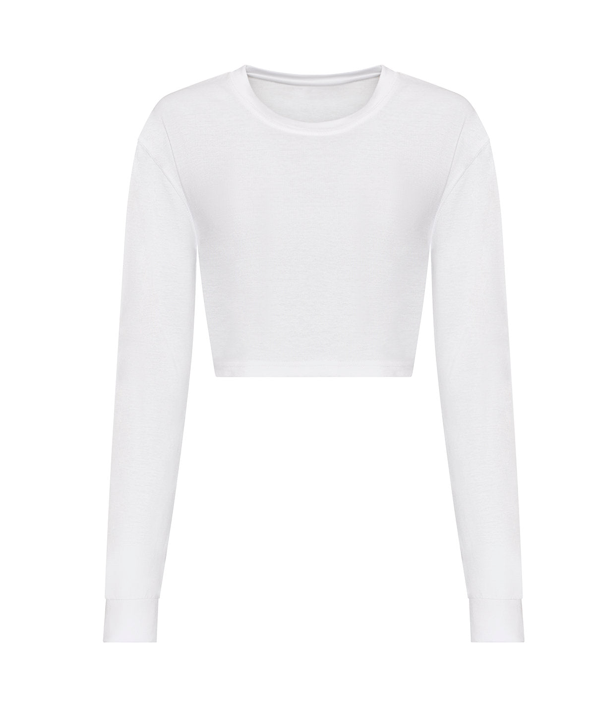 Women's Long Sleeve Cropped T - Solid White