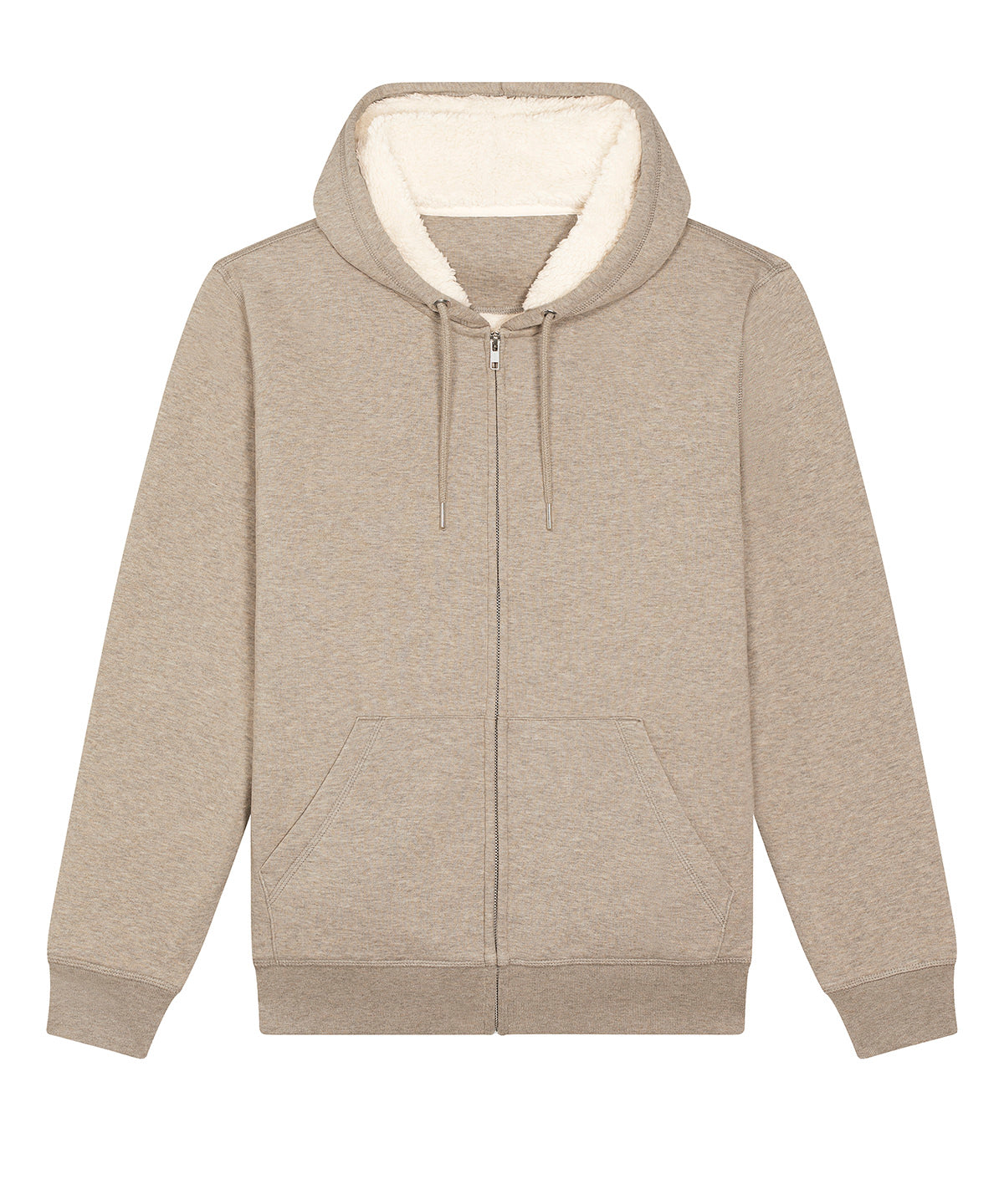 Unisex Hygger sherpa zip-through sweatshirt (STSU956) - Heather Sand