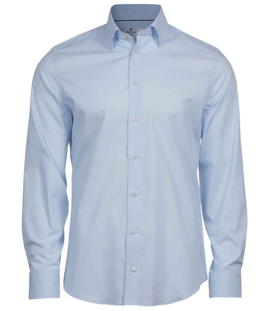 Tee Jays Luxury Stretch Long Sleeve Shirt - Light Blue