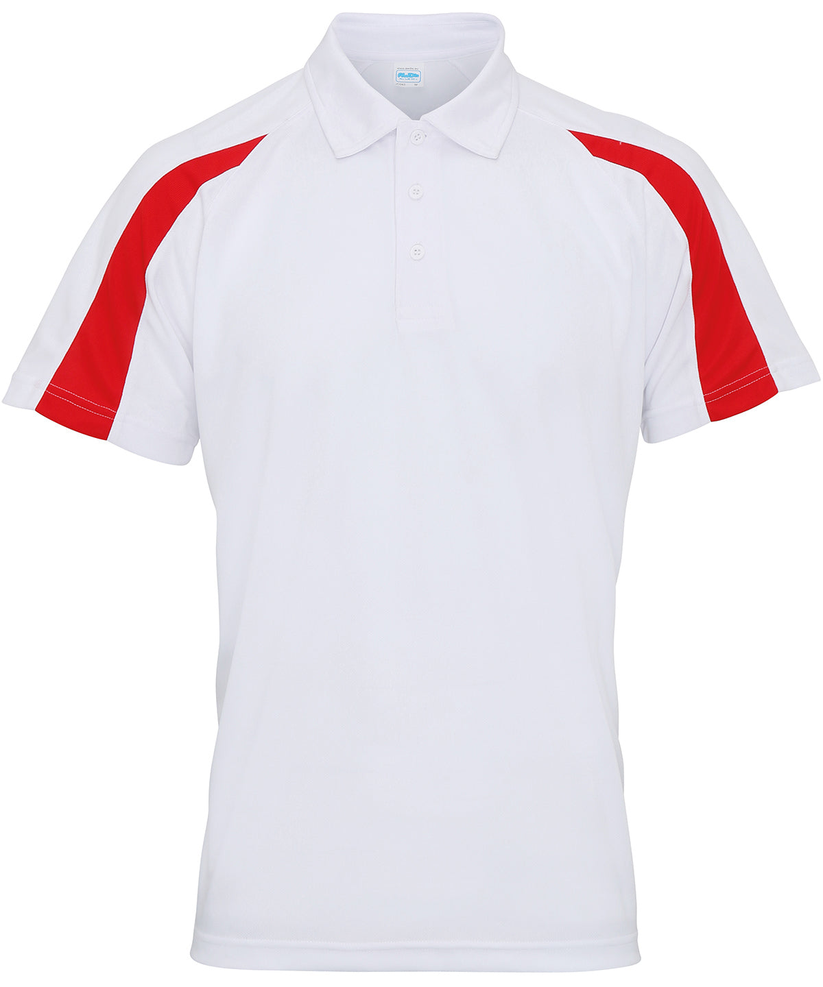 Contrast Cool Polo - Arctic White/Fire Red