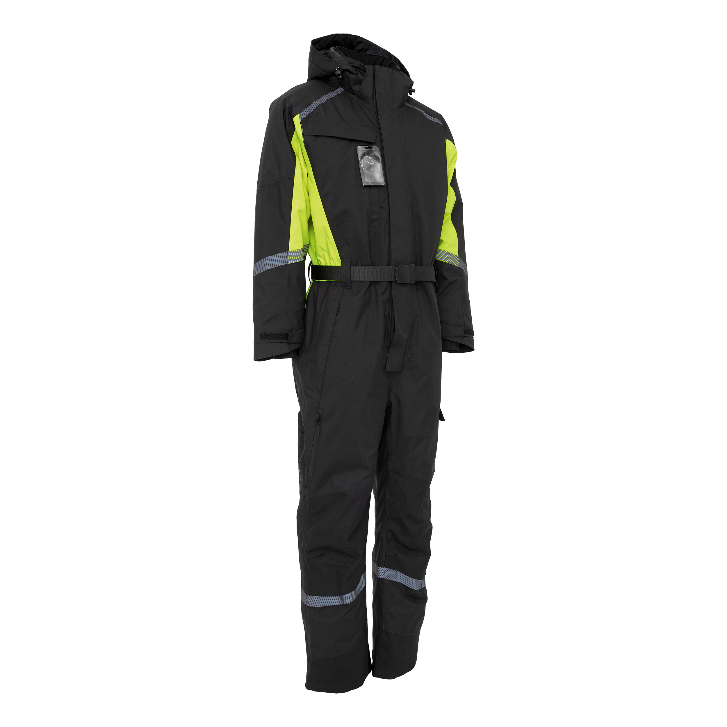 Working Xtreme Winter Thermal Coverall with Recycled Padding - Black/Fl.Yellow