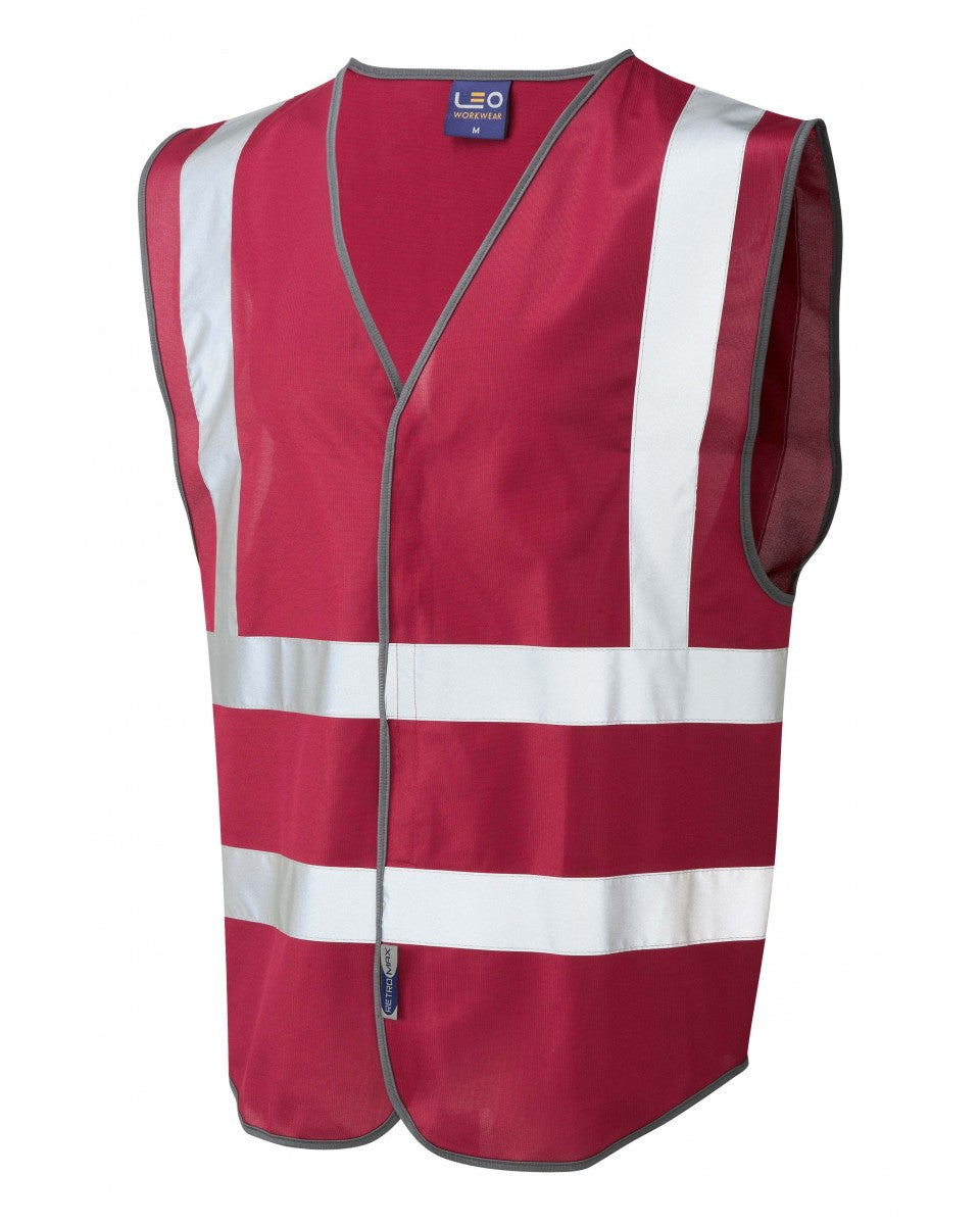 PILTON Coloured Reflective Waistcoat - Maroon