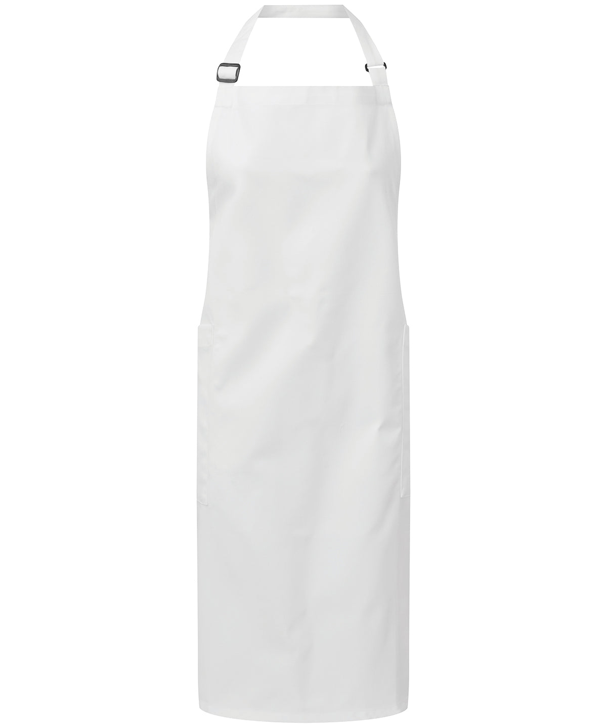 Recycled polyester and cotton bib apron, organic and Fairtrade certified - White